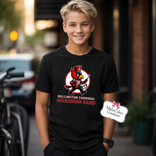 Load image into Gallery viewer, Cardinal Marching Band, YOUTH Black T-Shirt, Hoodie or Crewneck Sweatshirt, Band Fundraiser, Millington Cardinals Spirit Wear! Spiritwear
