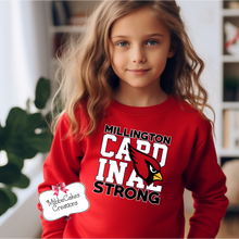 Load image into Gallery viewer, Cardinal Strong, YOUTH Red T-Shirt, Hoodie or Crewneck Sweatshirt, Band Fundraiser, Millington Cardinals Spirit Wear! Spiritwear