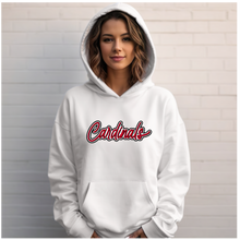 Load image into Gallery viewer, Cardinals! White ADULT T-Shirt, Hoodie or Crewneck Sweatshirt Millington Cardinal Spiritwear