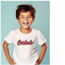 Load image into Gallery viewer, Cardinals! White YOUTH T-Shirt, Hoodie or Crewneck Sweatshirt Millington Cardinal Spirit Wear Spiritwear