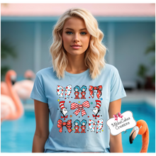 Load image into Gallery viewer, Love Dr. Suess Bows Coquette Meachum Reading Fundraiser, Dr. Suess Day, Reading Month T-Shirt, Hooded or Crewneck Sweatshirt Book Bookish Shirts