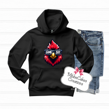 Load image into Gallery viewer, Game Day Cardinal, YOUTH Black T-Shirt, Hoodie or Crewneck Sweatshirt, Band Fundraiser, Millington Cardinals Spirit Wear! Spiritwear