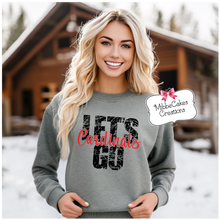 Load image into Gallery viewer, Let's Go Cardinals! Grey T-Shirt, Hoodie or Crewneck Sweatshirt, Millington Cardinal Spirit Wear! Spiritwear