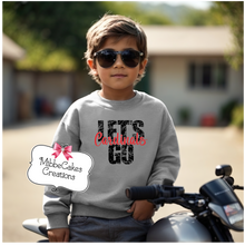 Load image into Gallery viewer, Let's Go Cardinals! YOUTH Grey T-Shirt, Hoodie or Crewneck Sweatshirt Millington Cardinal Spirit Wear! Spiritwear