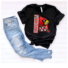 Load image into Gallery viewer, Loud & Proud Cardinals! Black T-Shirt, Hoodie or Crewneck Sweatshirt, Millington Cardinal Spirit Wear! Spiritwear