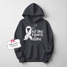 Load image into Gallery viewer, Lung Cancer Awareness T-Shirt, Hooded or Crewneck Sweatshirt - GREY - Margie Hawkins Benefit