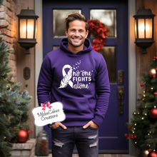 Load image into Gallery viewer, Lung Cancer Awareness T-Shirt, Hooded or Crewneck Sweatshirt - PURPLE - Margie Hawkins Benefit