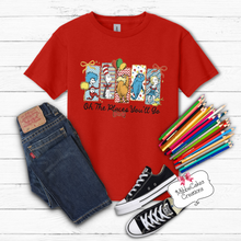 Load image into Gallery viewer, YOUTH The Places You'll Go When You Read, Be Kind, Meachum Reading Fundraiser, Dr. Suess Day Reading Month T-Shirt, Hooded or Crewneck Sweatshirt Book Bookish Shirts