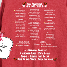 Load image into Gallery viewer, Cardinal Marching Band 2025 Souvenir Show Shirt, Just Here for the Halftime Show, T-Shirt, Hoodie or Crewneck Sweatshirt, Band Fundraiser, Millington Spirit Wear! Spiritwear