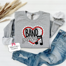 Load image into Gallery viewer, Band Grandma! Grey T-Shirt, Hoodie or Crewneck Sweatshirt, Millington Cardinal Marching Band Fundraiser, Spirit Wear! Spiritwear
