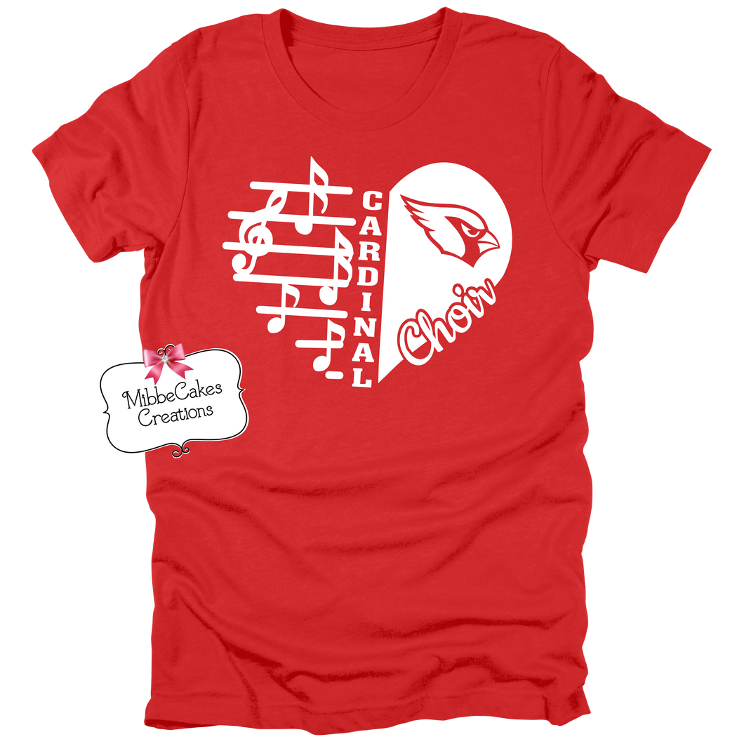 Cardinals Choir, Red T-Shirt, Hoodie or Crewneck Sweatshirt, Fundraiser, Millington Cardinal Spirit Wear! Spiritwear (Copy)