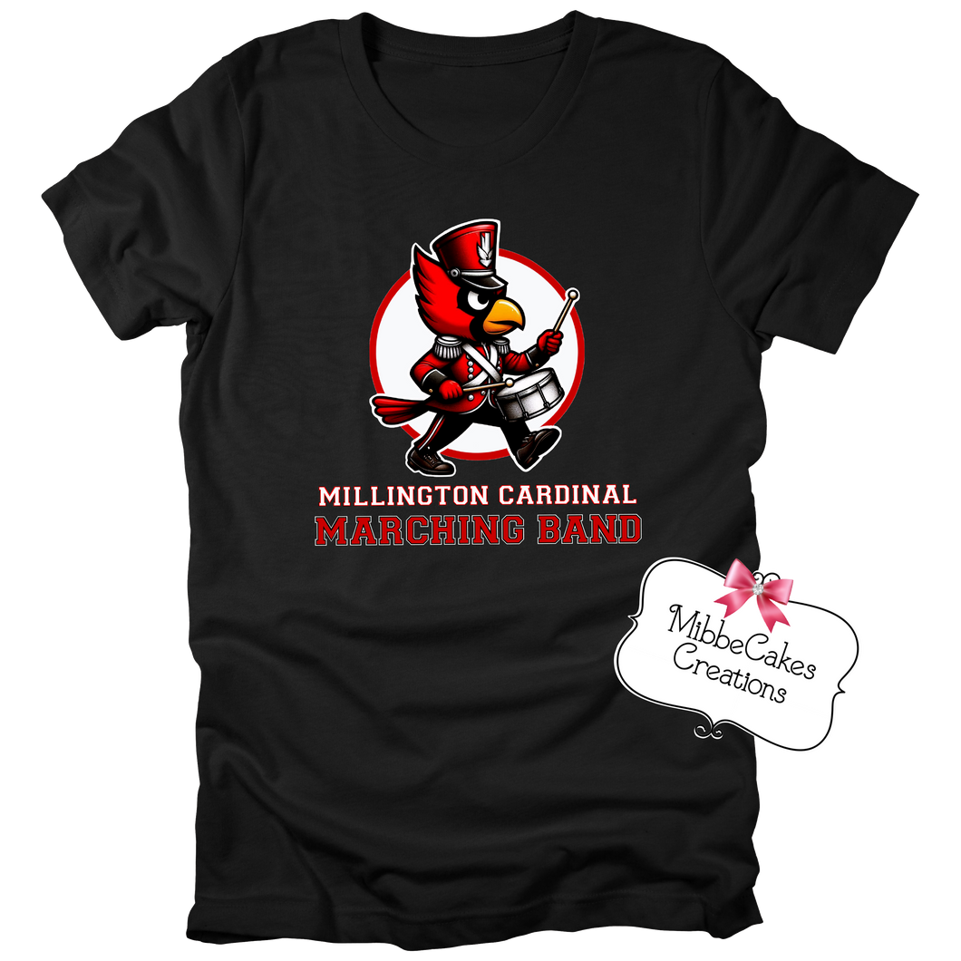 Cardinal Marching Band, YOUTH Black T-Shirt, Hoodie or Crewneck Sweatshirt, Band Fundraiser, Millington Cardinals Spirit Wear! Spiritwear