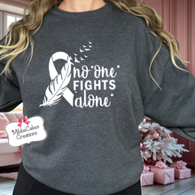 Load image into Gallery viewer, Lung Cancer Awareness T-Shirt, Hooded or Crewneck Sweatshirt - GREY - Margie Hawkins Benefit
