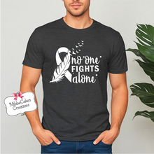 Load image into Gallery viewer, Lung Cancer Awareness T-Shirt, Hooded or Crewneck Sweatshirt - GREY - Margie Hawkins Benefit
