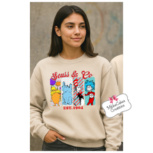 Load image into Gallery viewer, Suess &amp; Co. Be Kind, Meachum Reading Fundraiser, Dr. Suess Day Reading Month T-Shirt, Hooded or Crewneck Sweatshirt Book Bookish Shirts

