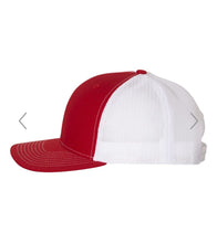 Load image into Gallery viewer, Cardinal Leather Patch Trucker Cap - Baseball Hat - Millington Cardinal Spirit Wear Spiritwear
