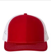 Load image into Gallery viewer, Cardinal Leather Patch Trucker Cap - Baseball Hat - Millington Cardinal Spirit Wear Spiritwear
